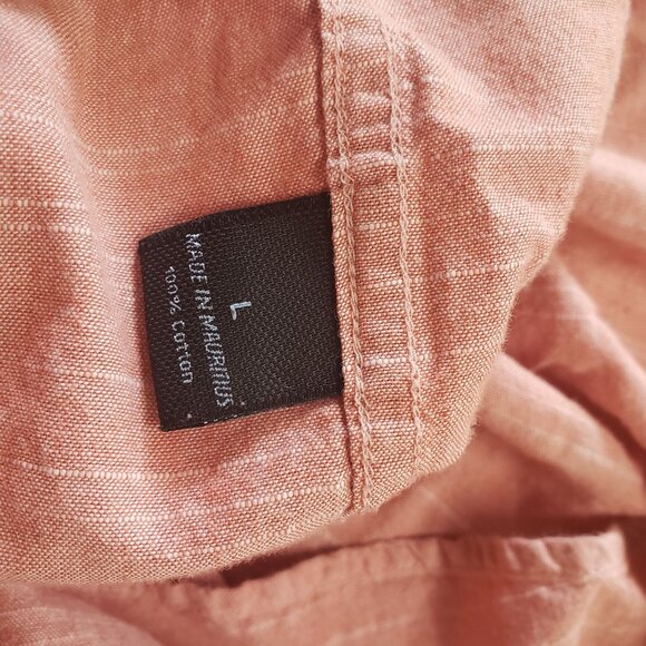Marc Anthony Mens Slim Fit Long Sleeve Button Up Shirt Size L Pink Cotton Casual - Picture 6 of 6